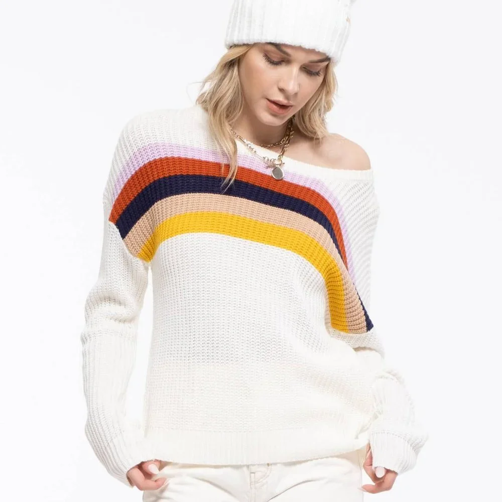 NWT Multi Color Stripe Pullover - Picture 5 of 7